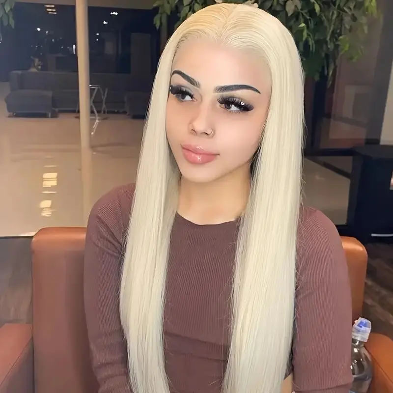 613 Blonde 13x6 HD Lace Frontal Wig Glueless 34 inch Human Hair Wigs Straight Pre Bleached Brazilian 150 Density