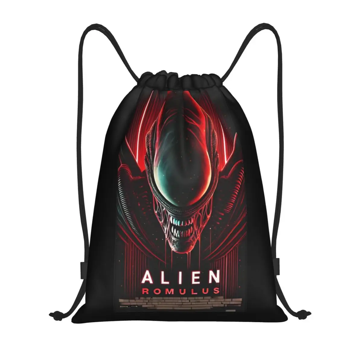 

Alien Menacing Close-Up Romulus Horror Drawstring Backpack Gym Sports Sackpack String Bag for Exercise