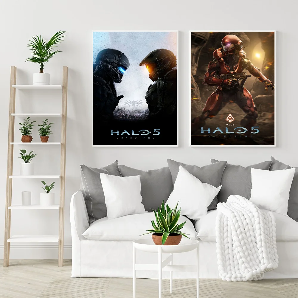 1PC Game H-Halo Cool I-Infinite Poster Self-adhesive Art Waterproof Paper Sticker Coffee House Bar Room Wall Decor