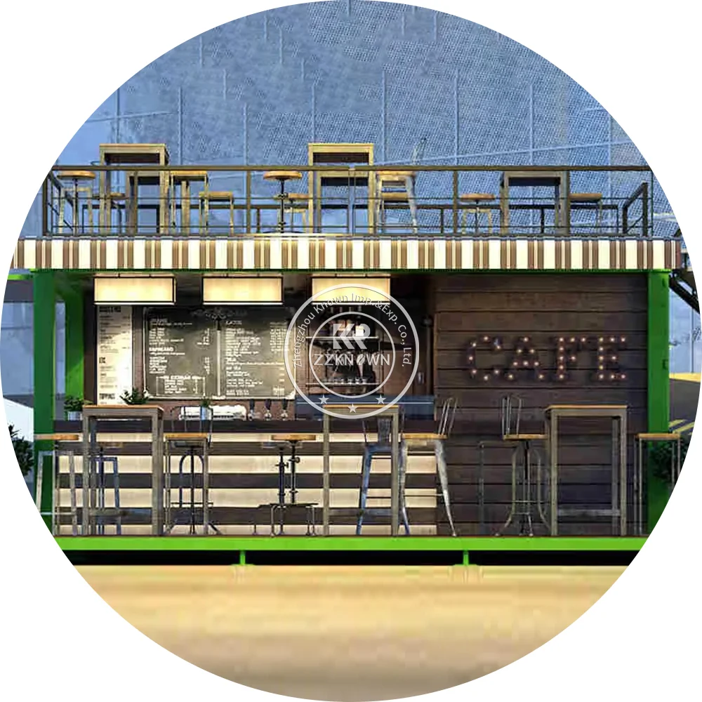 Coffee Shop Kiosk Design Container Bar 20ft Prefabricated Desain Kios Container Modern Hotel Sandwich Panel