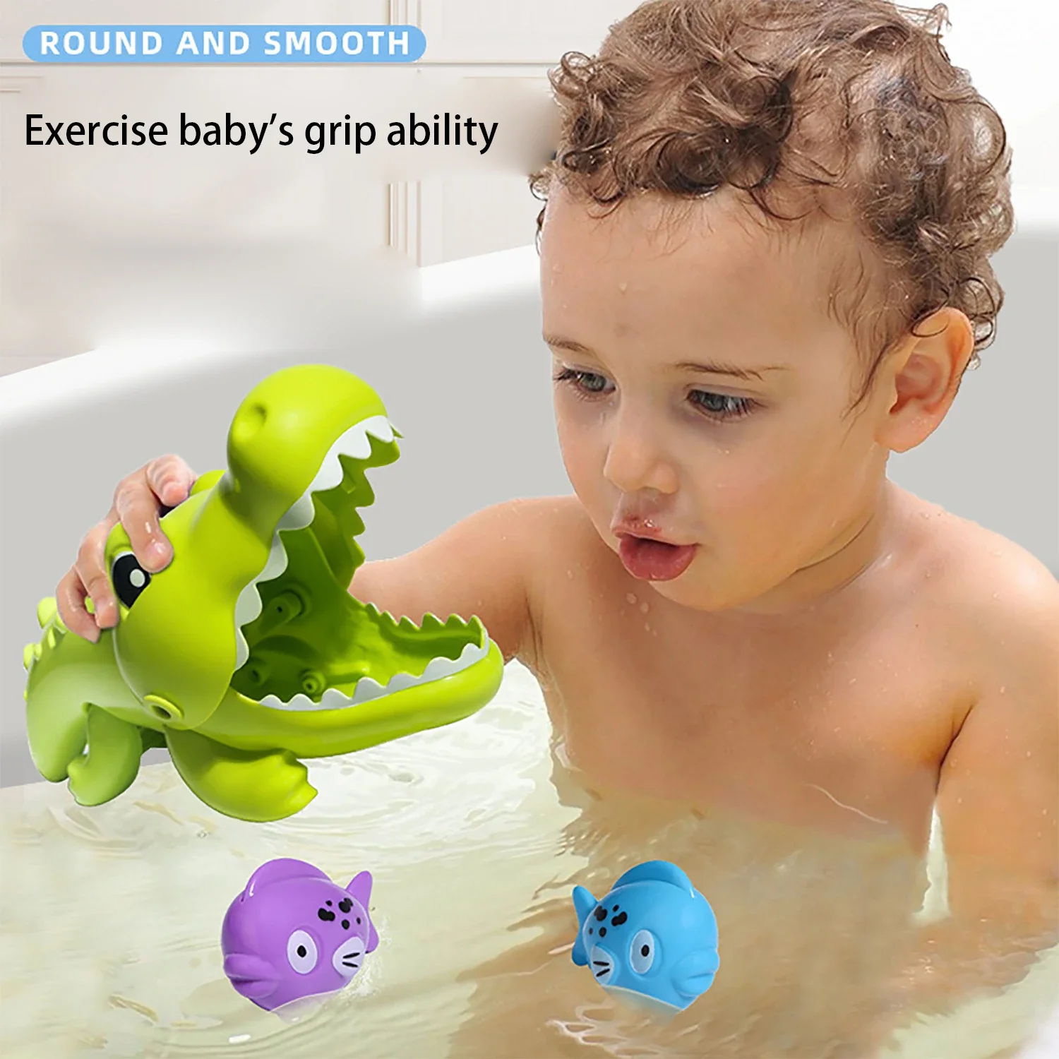Children's Bathroom Bathing and Water Playing Toys Big Crocodile Eating Small Fish Game New and Unique Summer Playing with Water