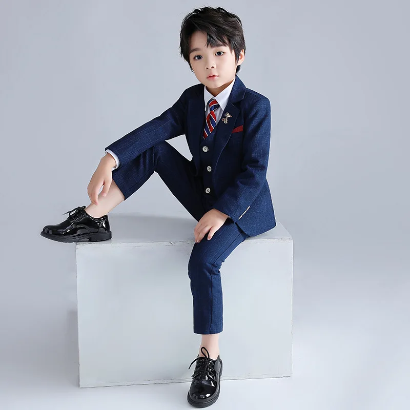 

Детские формальные комплекты костюмов из 4 предметов, платье с цветочным узором для мальчиков на свадьбу, выпускной, день рождения, костюм, детский пиджак, жилет, рубашки, брюки, наряды