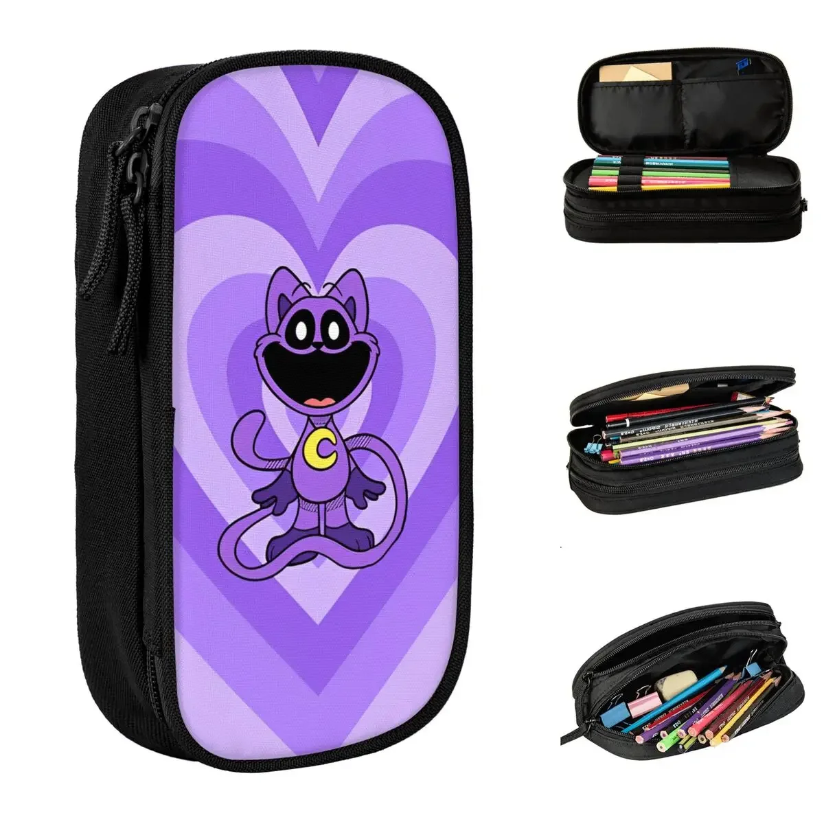 

Cute Smiling Critters Pencil Cases Cartoon Game Pen Box Bags Student Big Capacity Office Gift Pencilcases