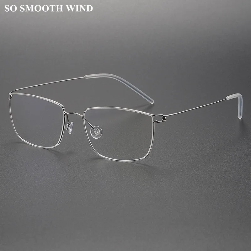 Denmark Brand Screwless Glasses Frame Men Women Square Titanium Rim Eyewear Ultralight Thin Eyeglasses Spectacles No Screw Gafas