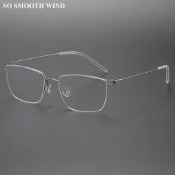 Denmark Brand Screwless Glasses Frame Men Women Square Titanium Rim Eyewear Ultralight Thin Eyeglasses Spectacles No Screw Gafas