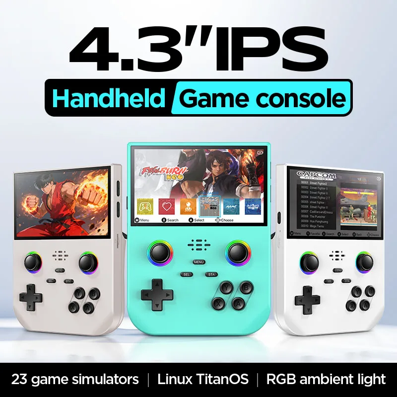Consola de Juegos Retro Portátil, Reproductor de Videojuegos de 4.3 Pulgadas, Dispositivo de Juego de Bolsillo con Sistema Linux