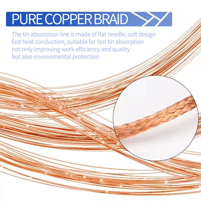 

MECHANIC R300 Desoldering Braid 1.5m Length 1.0/1.5/2.0/2.5/3.0/3.5/4.0mm Width Copper Wick Wire Solder Remover BGA Repair Tools