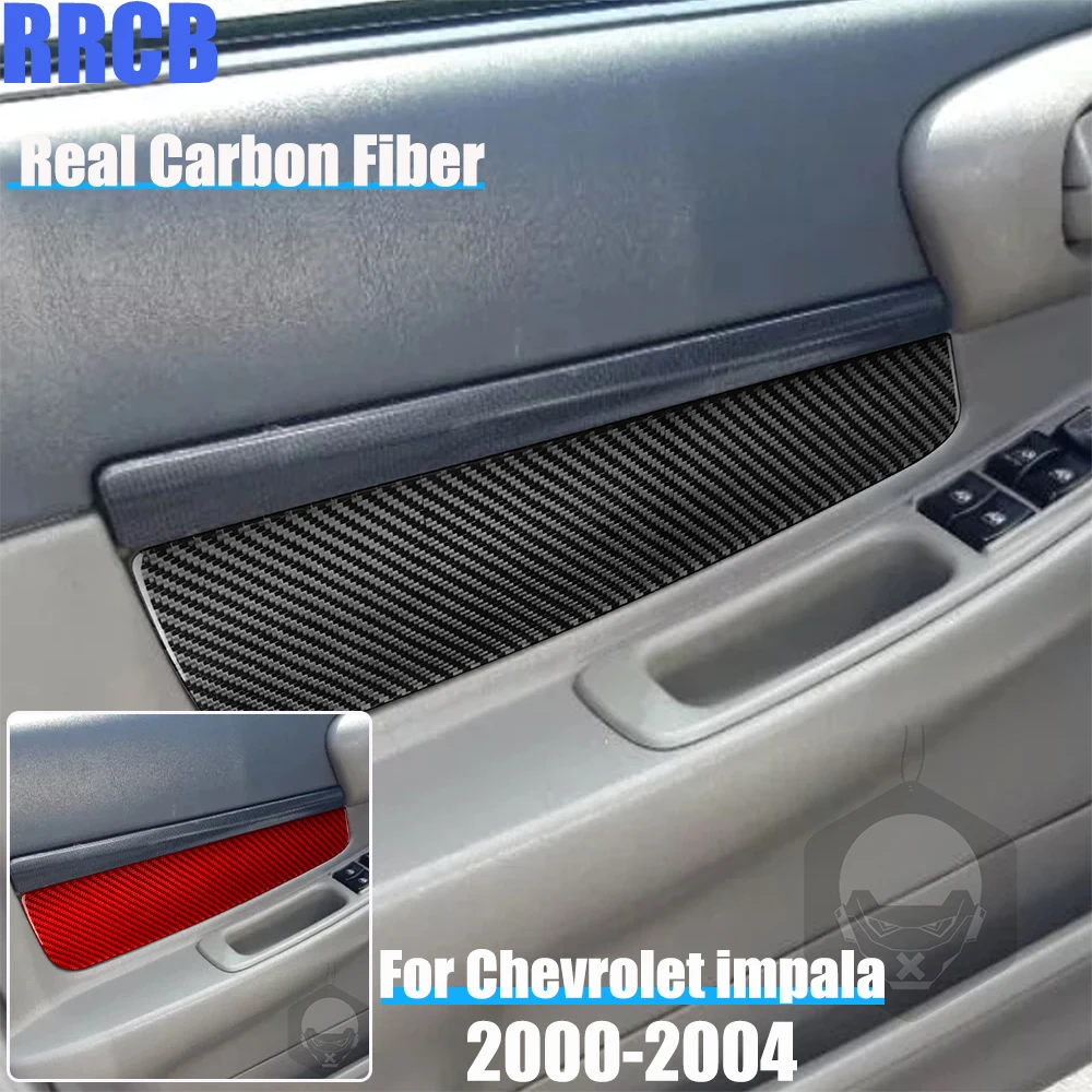 

Real Carbon Fiber Car Accessories Front Door Armrest Panel Trim Soft Cover Sticker For Chevrolet Impala 2000 2001 2002 2003 2004