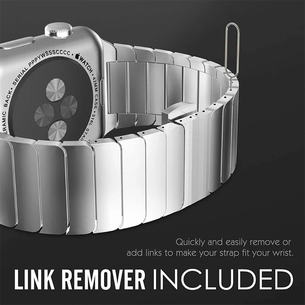 Ultra 2/1 Titanium Color For Apple Watch Ultra 49mm 45mm 46mm 42mm Luxury Bracelet iWatch 44mm 41mm 8 9 10 Stainless Steel Band image 5