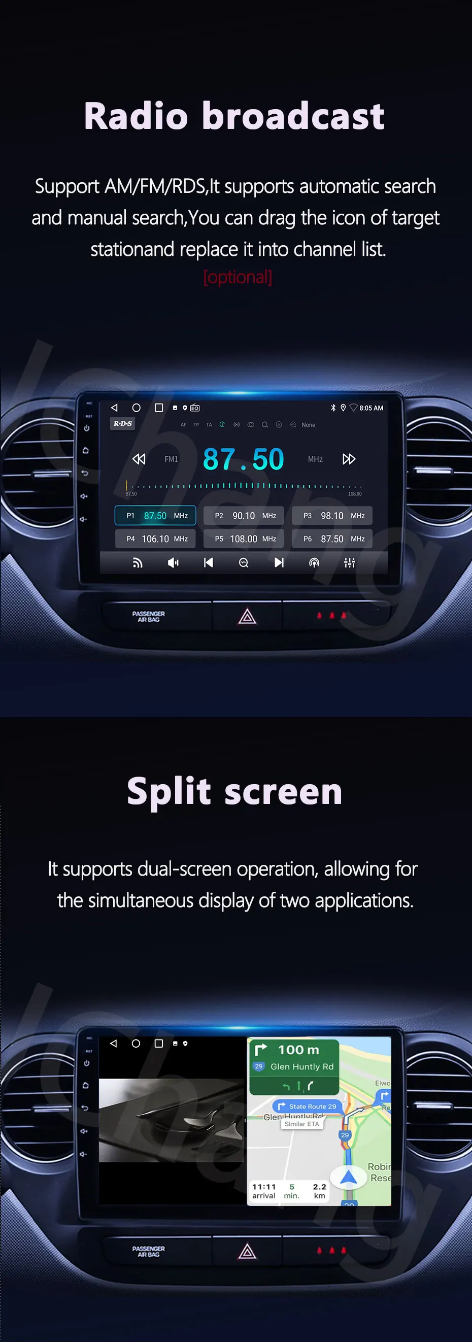 Android 15 Head Unit QLED Radio für Ford C-MAX Kuga 2 Escape 3 2012 - 2019 Android Auto Multimedia Player GPS Navigation Carplay – Detail 10