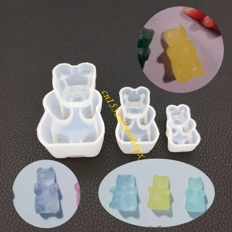 Gomosy Bear Candy Silicone Bolo Bolo Chocolate Fondant Resina Pingente Jóias DIY 066C