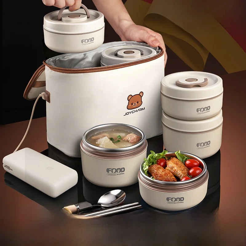 

Термосумка-ланчбокс из нержавеющей стали на 36 унций с подогревом, сохраняет тепло до 24 часов, новая модель 2025 года, портативный, для офисных работников