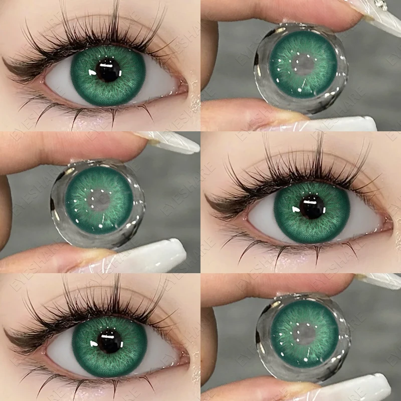 EYESHARE 1pair/2pcs New Color Contact Lenses for Eyes Natural Contact Lenses Fashion Lenses Gray Pupils Blue Eye Lens Yearly