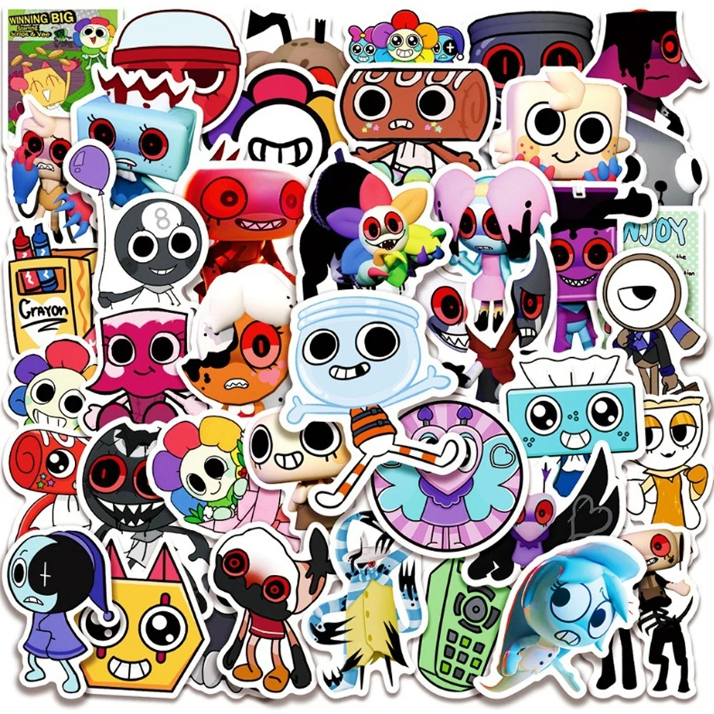 

50Pcs Kawaii Dandy's World Stickers Decals For Phone Laptop Suitcase Notebook Skateboard Waterproof Stickers