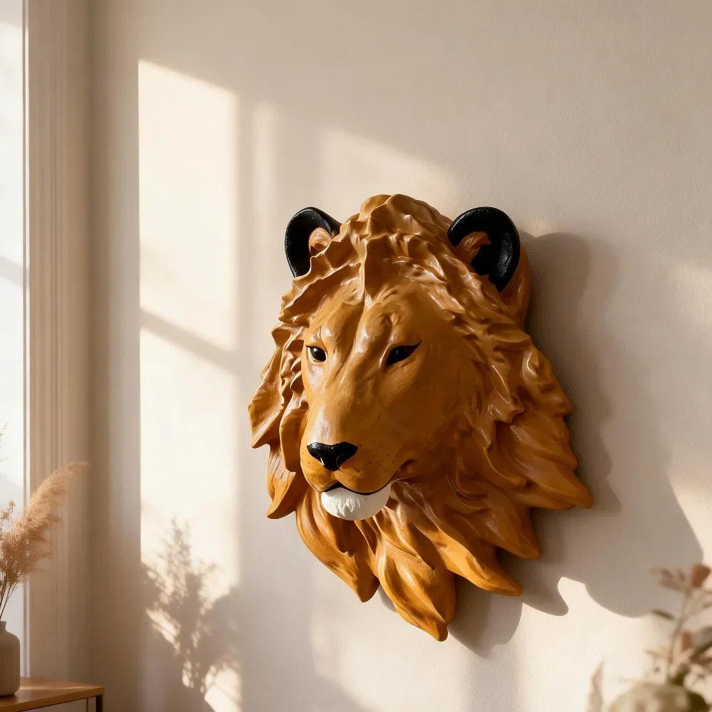 Animal Head Lion Wall Decor Silicone Molds DIY Wolf Head Living Room Decor Plaster Concrete Epoxy Resin Mold Home Decoration