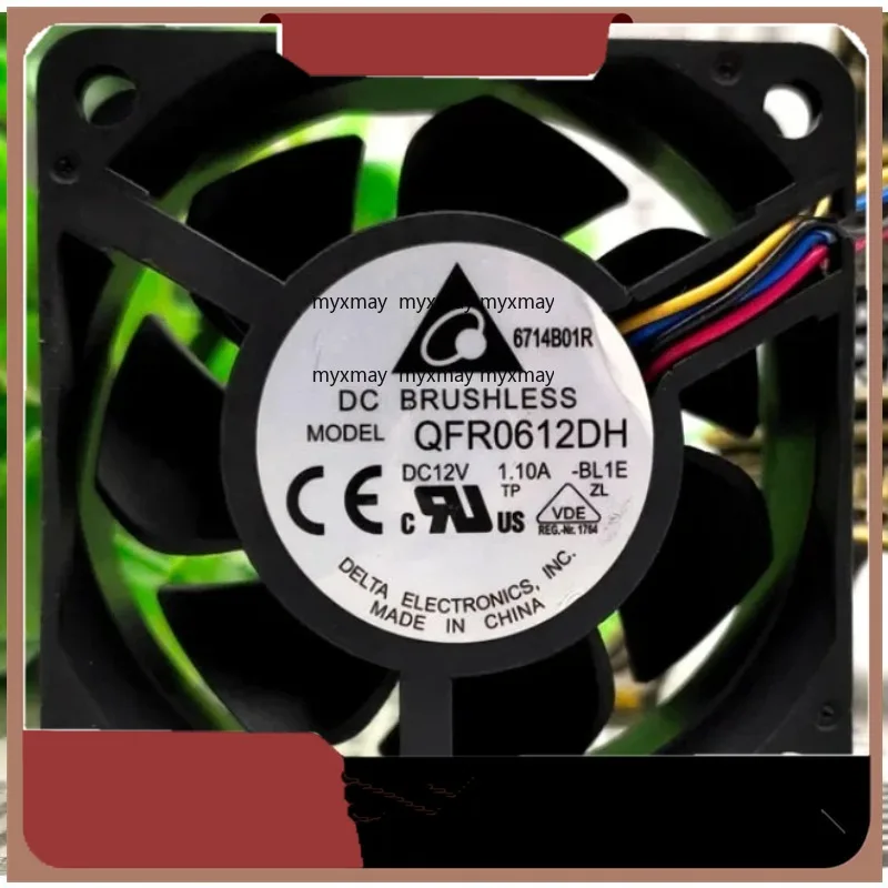 

New Cooler Fan for Delta QFR0612DH 12V 1.10A Large Air Volume Double Ball Violence Cooling Fan 6025 60*60*25mm