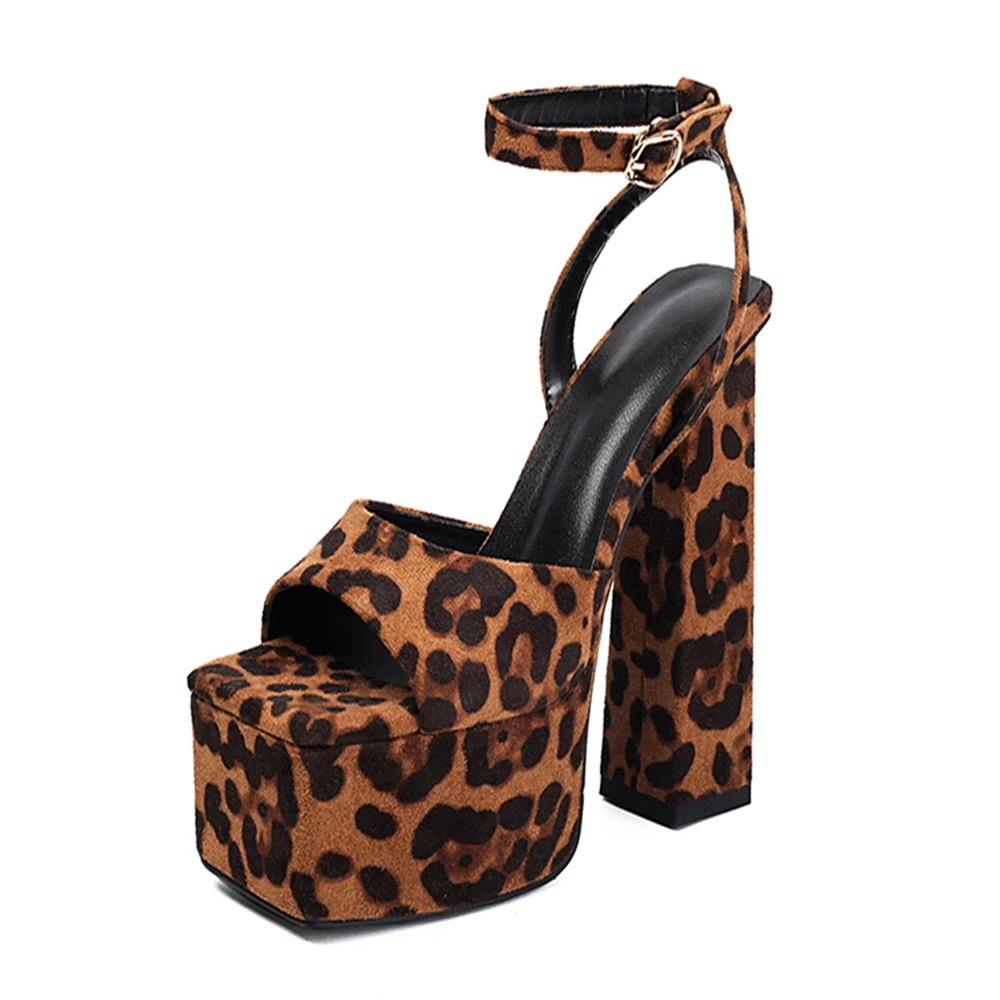 Women Summer Waterproof Table Summer Square Heel Fashionable Round Toe Sandals Formal Dress Party Open Toe Buckle Workwear 339-1