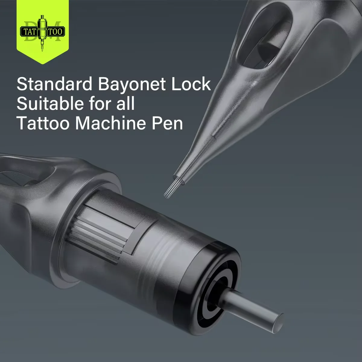 DM 10PCS Cartridge Tattoo Needles RL RS RM M1 Professional Disposable Sterilized Safety Tattoo Needle for Cartridge Machine Grip