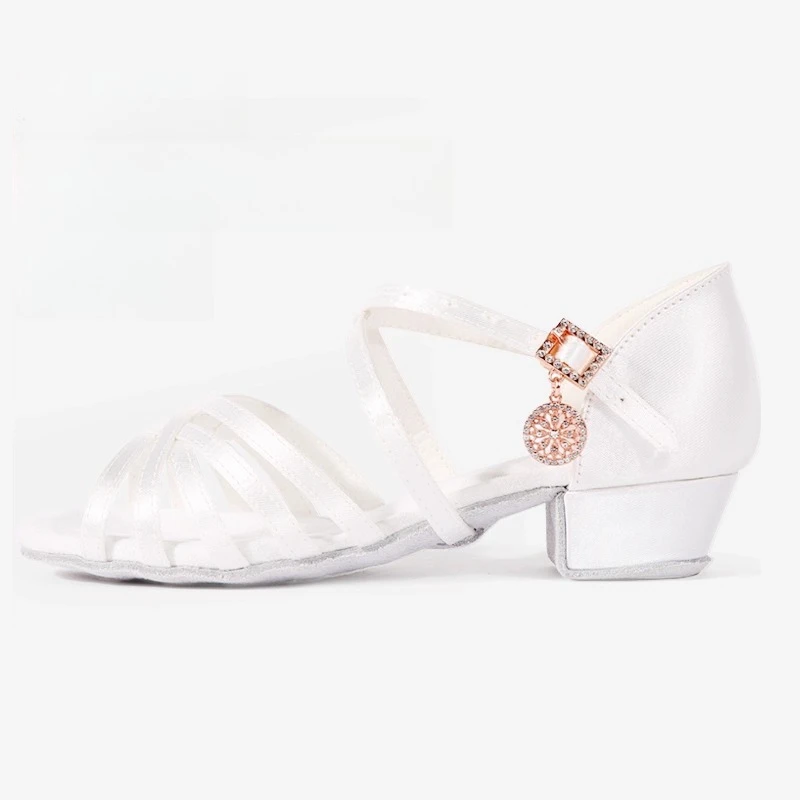 

Обувь для латинских танцев из Великобритании для девочек на среднем каблуке с гибкой подошвой для оценки и соревнований