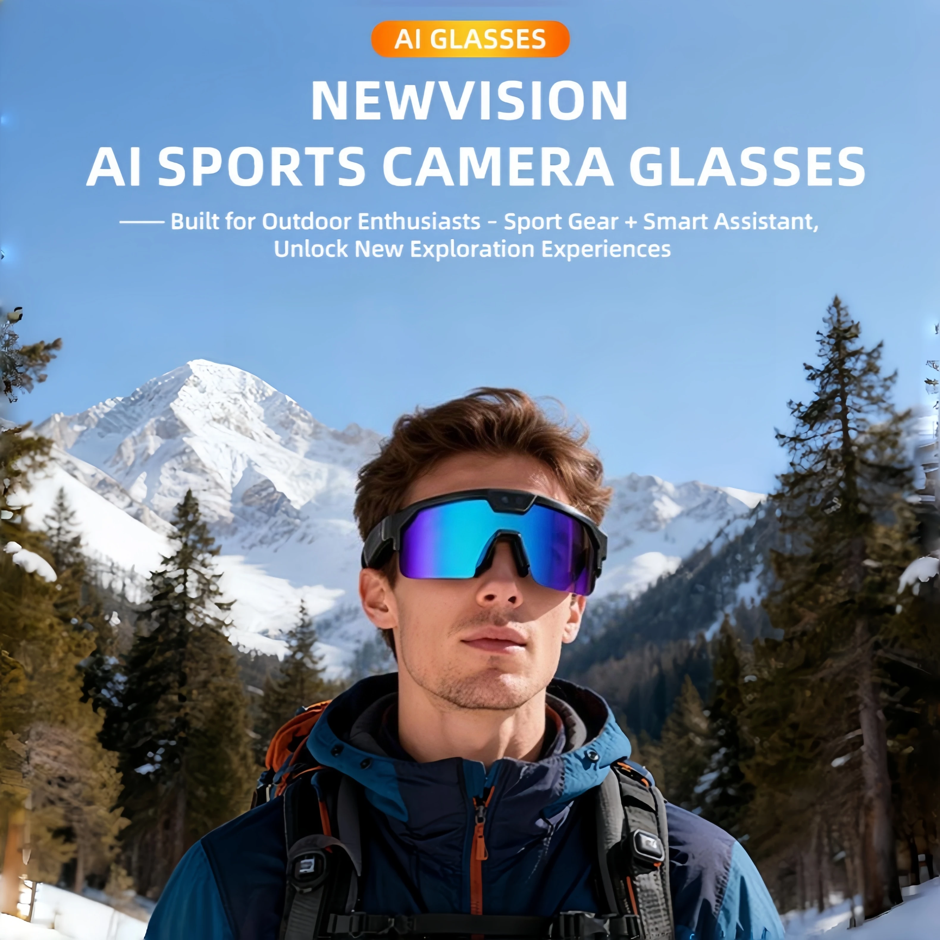 Outdoor AI Smart Glasses UV Protection Photochromic Lens 800W HD Video Camera AI Translation Bluetooth Call Music Smart Eyewear