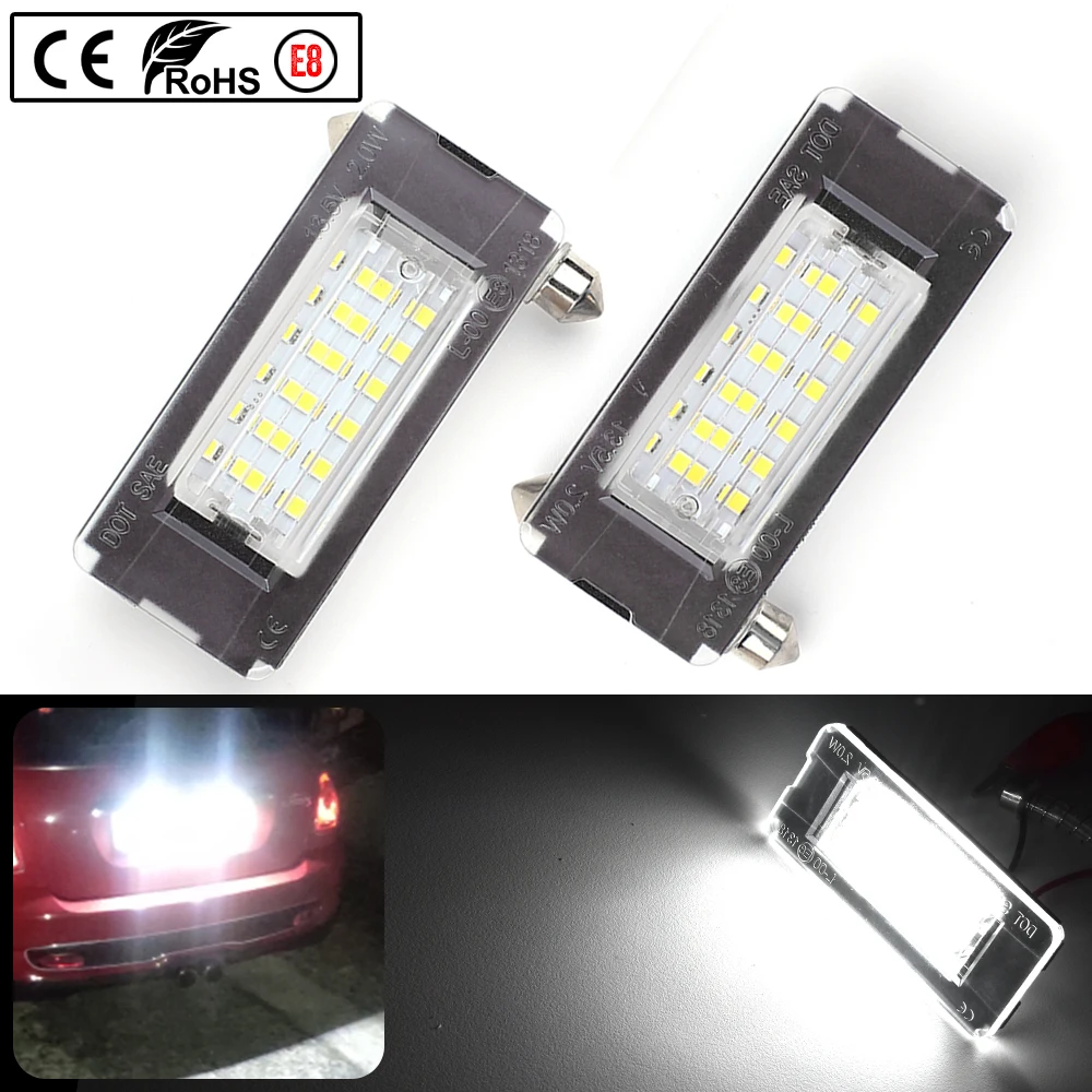 2PCS 18SMD Error‑Free White LED License Plate Light Lamp For Mini Cooper R56 R57 R58 R59 Car Light Source