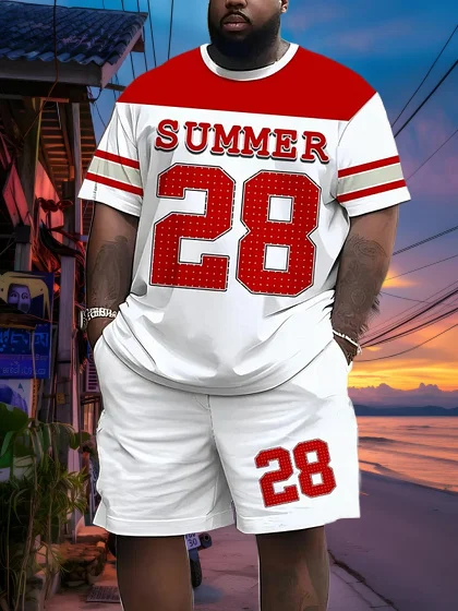 

2025 Latest Hot T-shirt Set 3D Vacation Style Trendy Various Elements Fashionable Street Men's Set Summer Top Shorts Breathable