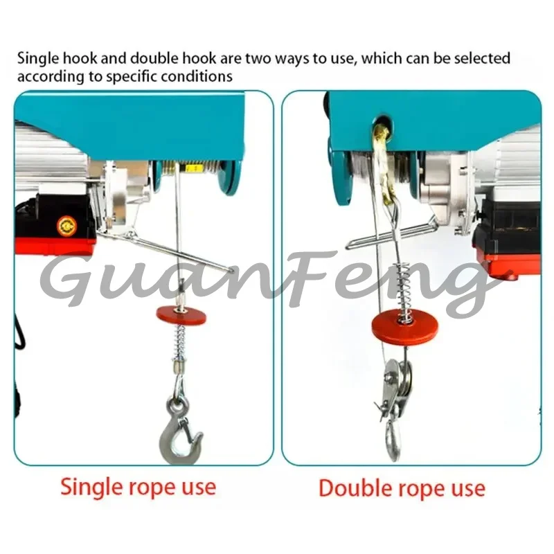 220V 1Ton Small Household Electric Hoist Crane, PA1200 PA1500 Micro Lifting Hoisting Equipment