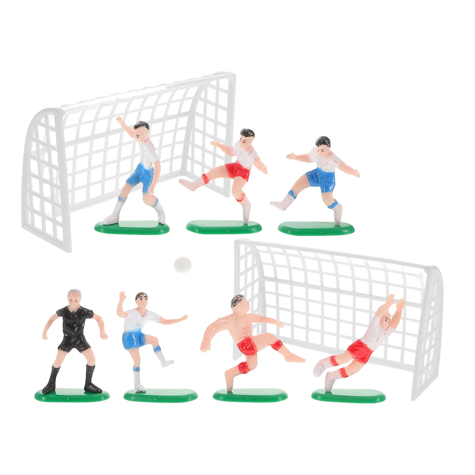 Cake Dollhouse Football Set Soccer Balls Footballs Plastic Sports Cupcake Toppers