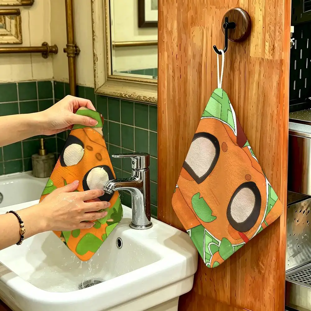 Gourdy D-Dandys W-World Household Hanging Towel, Polyester Cotton Hand Wiping Towel, Sturdy for Bathroom Bedroom