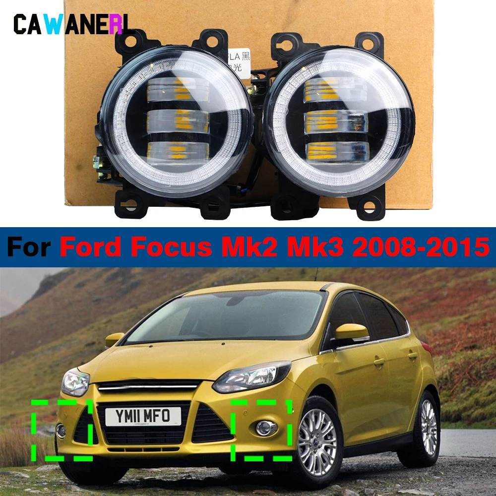 2 Pieces 30W H11 Adjustable Car LED Fog Light Angel Eye Daylight DRL 12V For Ford Focus Mk2 Mk3 Sedan Hatchback Estate 2008-2015