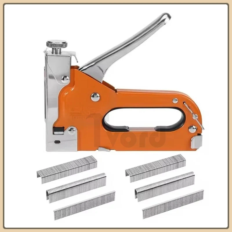 

Heavy Duty 3-in-1 Manual Staple Gun Brad Nailer Alloy Steel for Upholstery Wood Easy to Use Tool