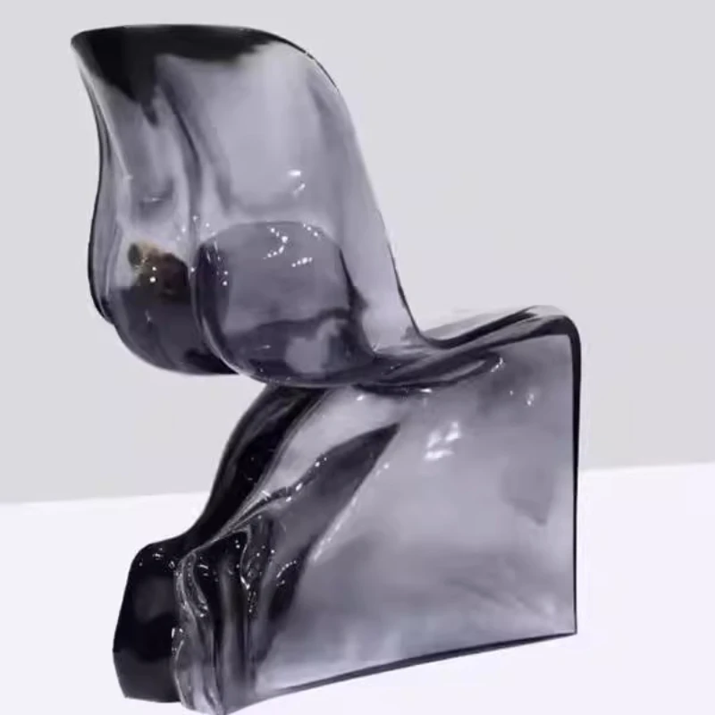 

Model Room Restaurant European Minimalist Crystal Dining Chair Home Backrest Casual Personality Transparent Resin Chair
