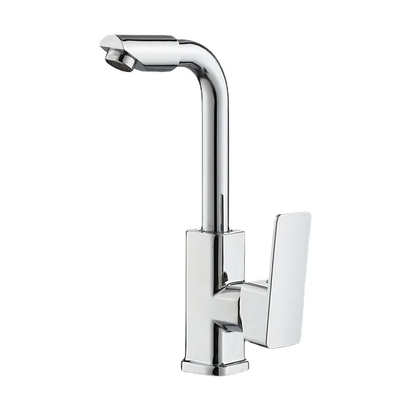 

Rotatable Basin Faucet Brass Hot and Cold Mix Taps Silver Kitchen Faucet With Filter Mouthwash Function Deck Mounted