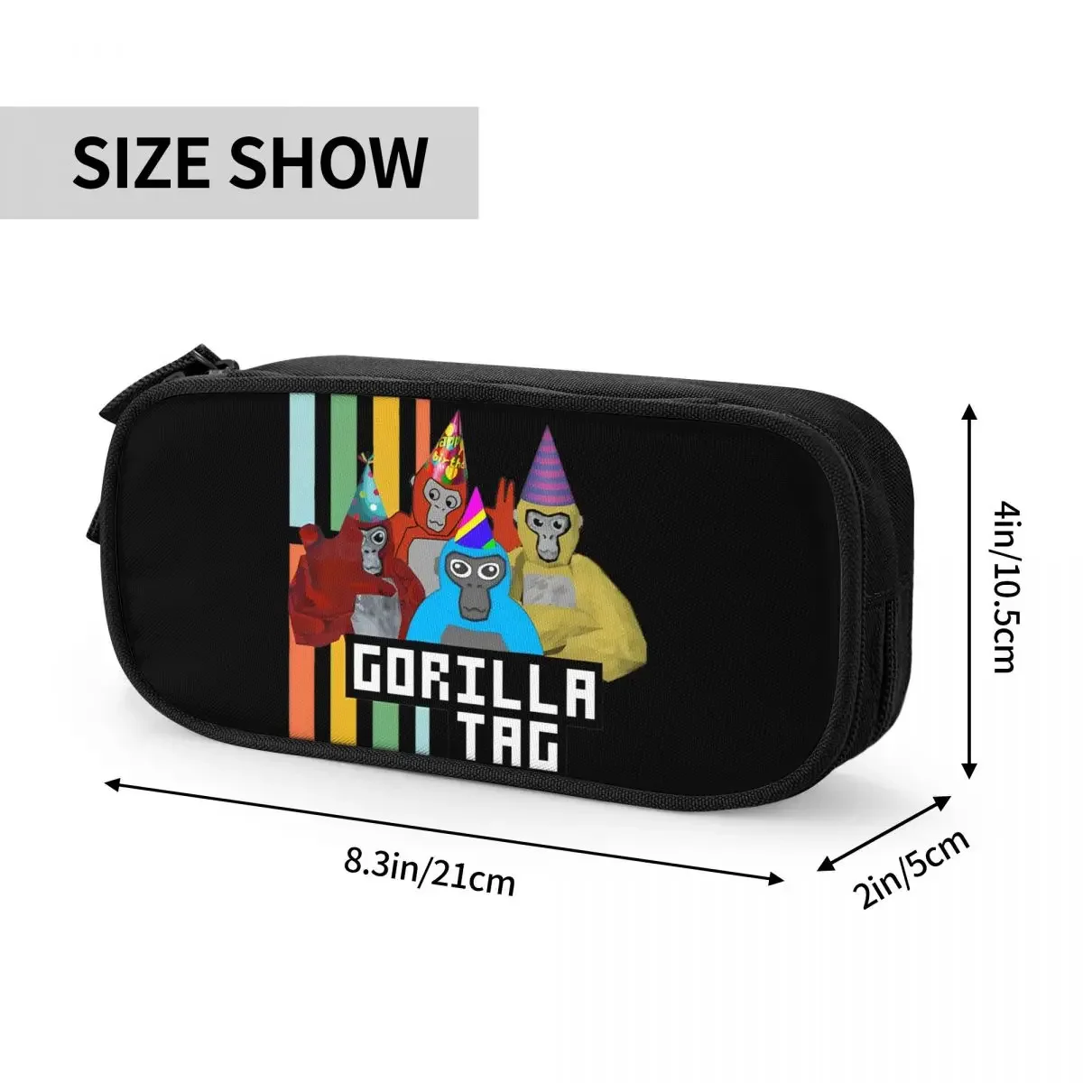 Gorilla Tag Party Time Pencil Cases New Game Monkeys Pen Bags Girl Boy Large Storage Office Gift Pencilcases