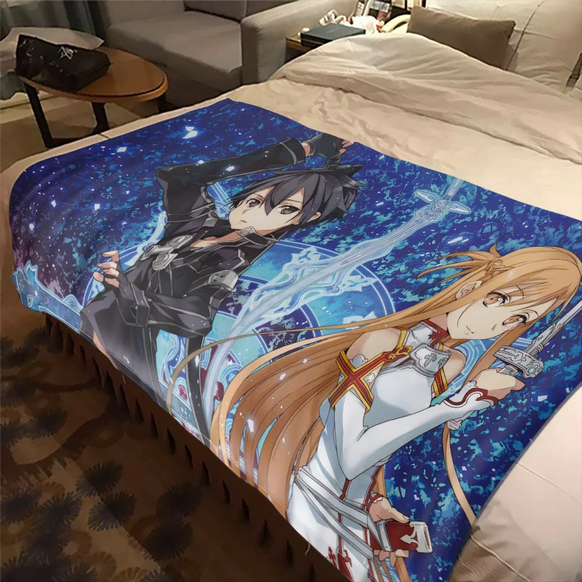 Japanese Anime Cartoon Sword Art Online Blanket Children's Blanket High Quality Flannel Soft and Comfortable Home Travel Blanket