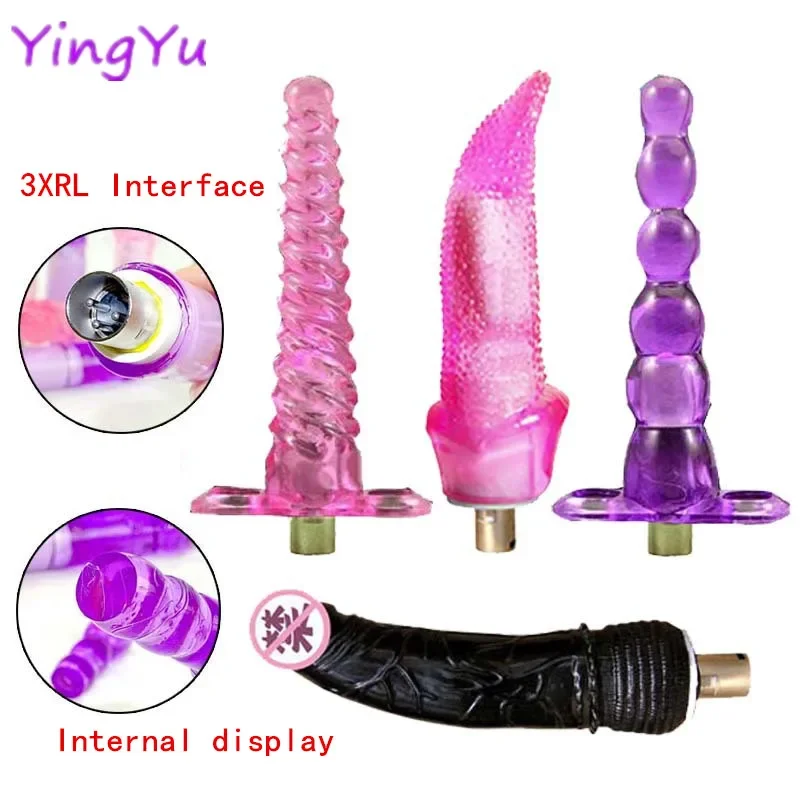 Sex Machine Dildo Anal Plugs 3XLR Dildo Attachments Vibrator Connector Suction Cup Penis Female Masturbation Sex Toys for Men 18