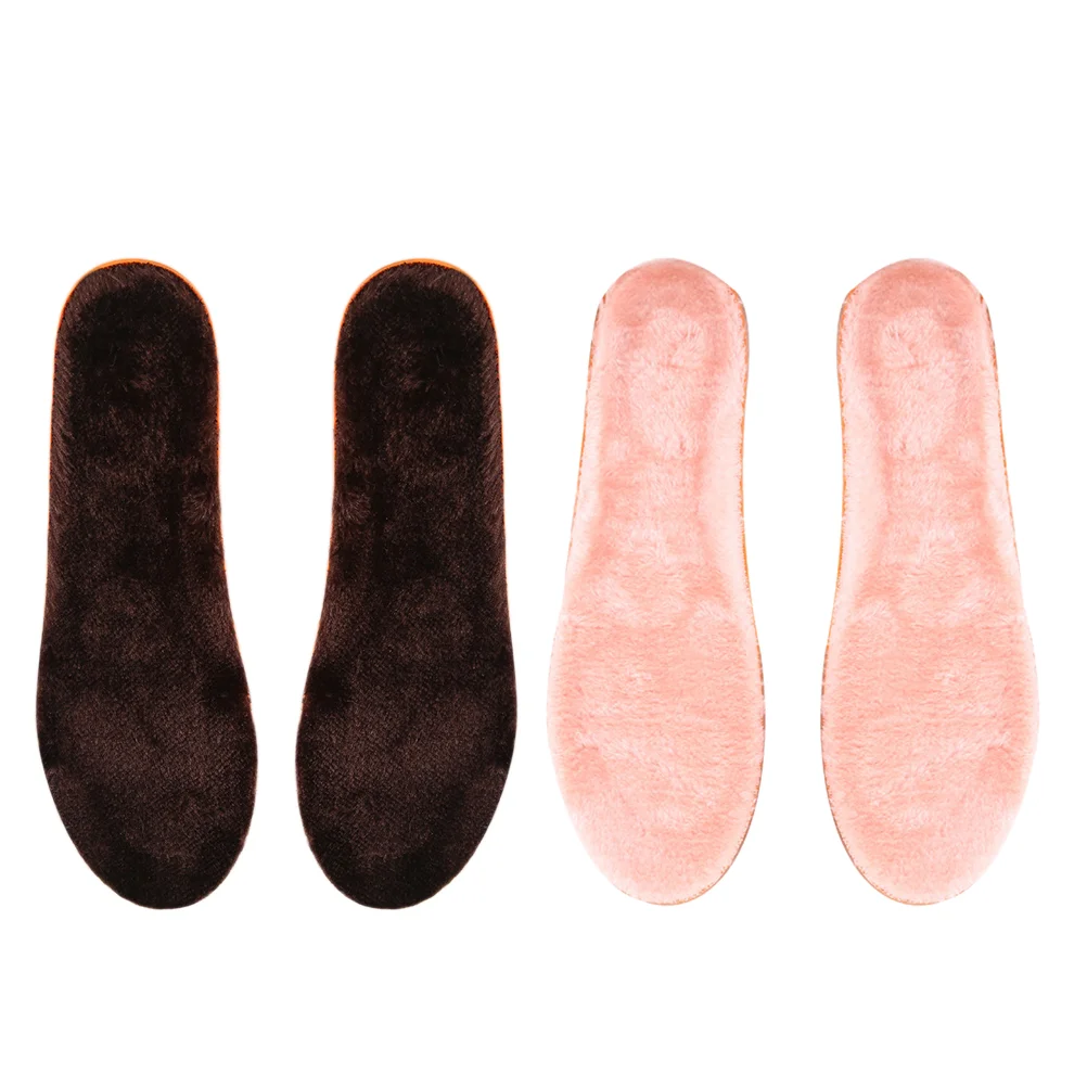 

2 Pairs Simulation Wool Insoles Plush Shoes Pads Thicken Shoes Pads Winter Warm Insoles (Size 37-39)