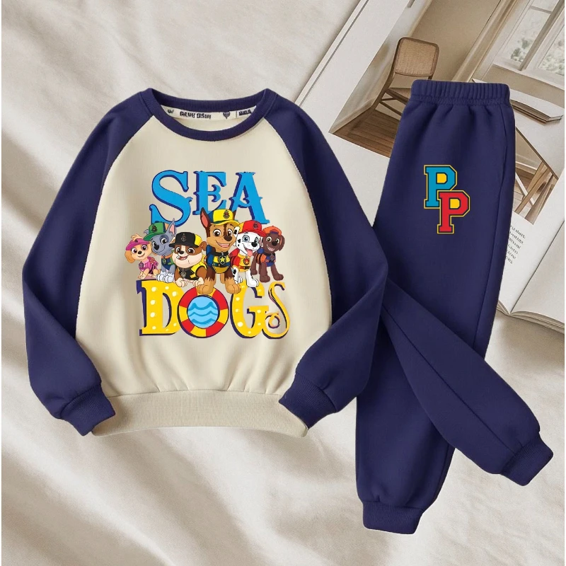 2026 Autumn New Boys Sweatshirt and Sweatpant Two Piece Sets Kids O Neck Hoodies and Long Pant 2pcs Suit Child Tracksuits