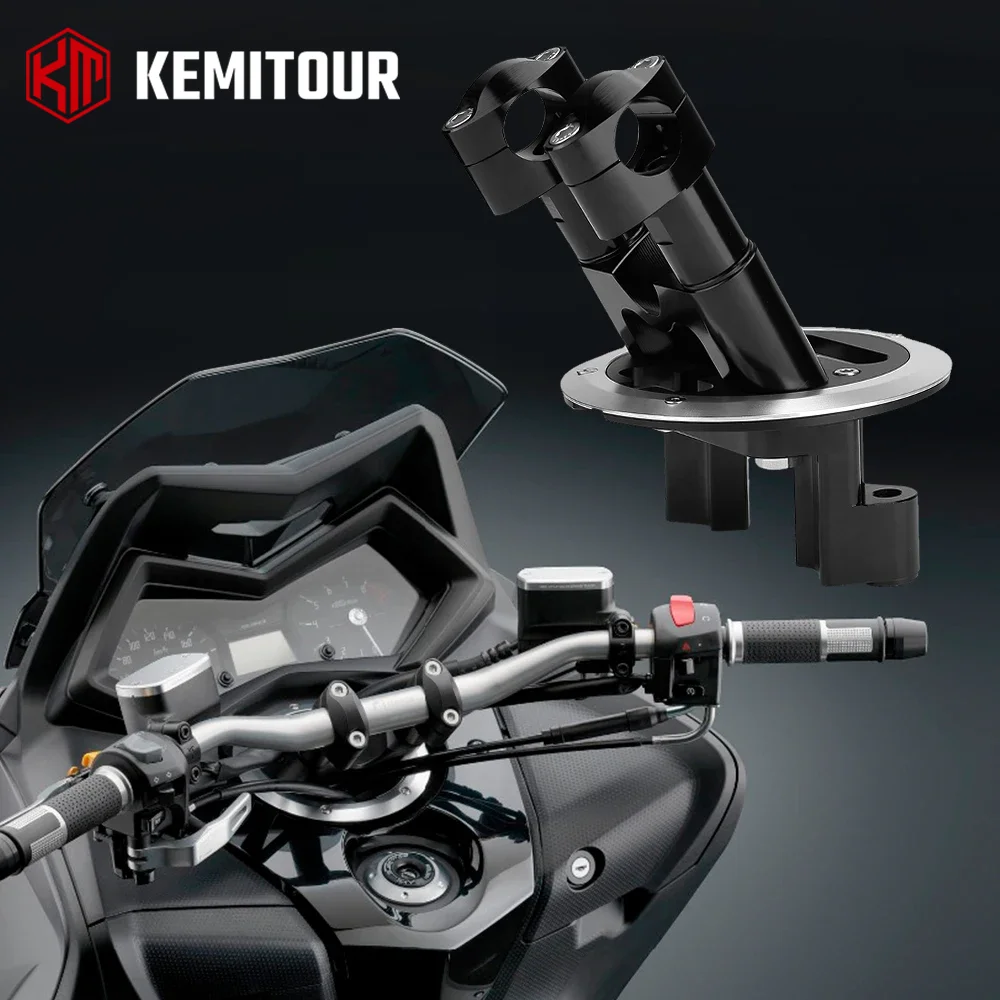 Kit Rialzo Manubrio per Yamaha TMAX 500 2008-2011 TMAX 530 2012-2018 DX/SX, Adattatore Rialzo Manubrio in Lega di Alluminio CNC, Facile Installazione, Accessori Moto Neri