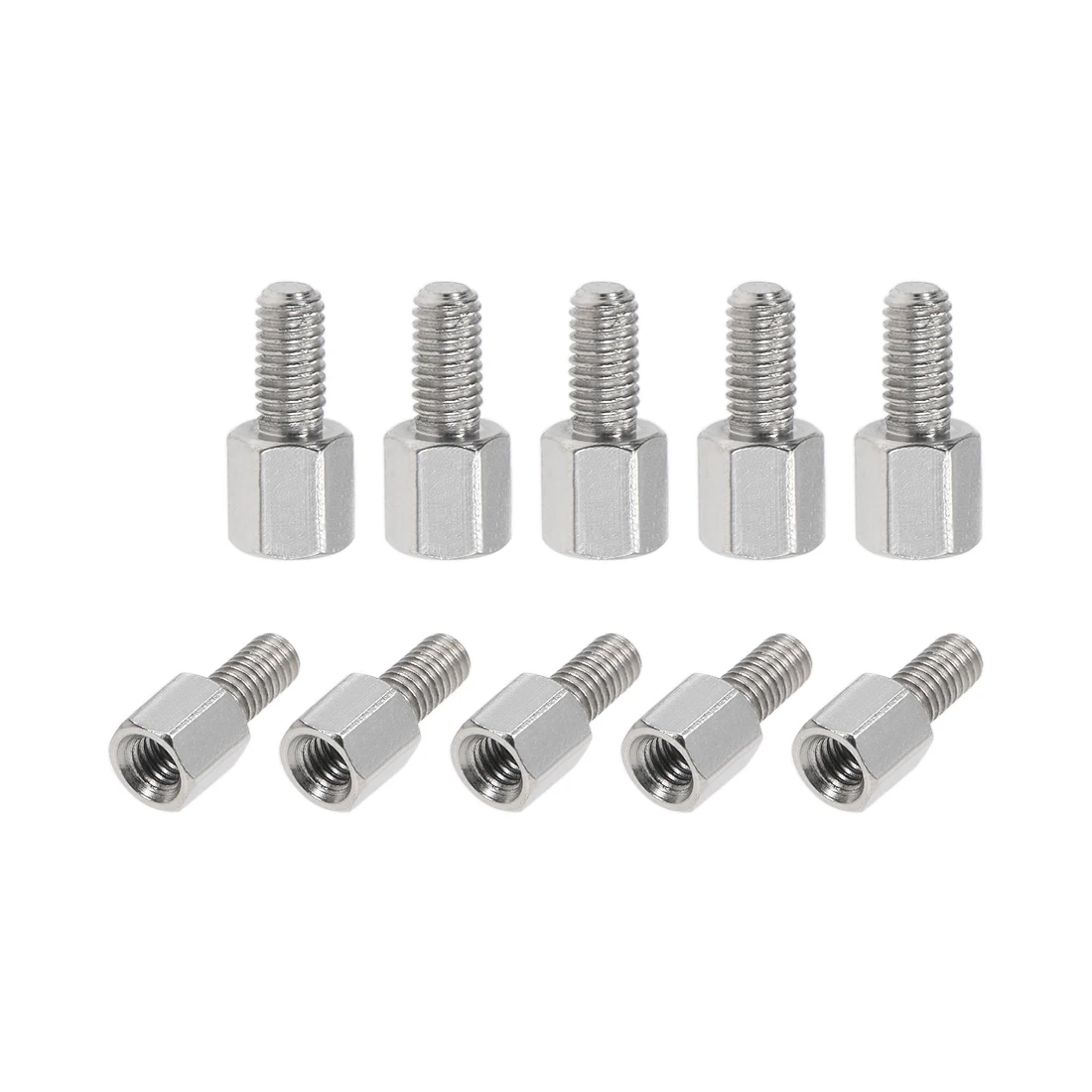 10Pcs Nickel Plated Brass Hex Standoff M3x5/6/7/8/10-25mm+6mm Male to Female Spacer Standoff Pillar Stud PCB Motherboard Spacer