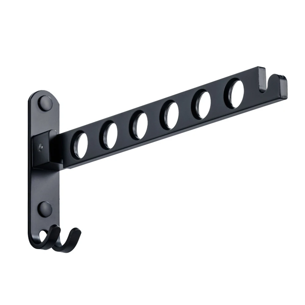 Perchero de pared plegable para balcón, baño, lavandería, color negro, 1 unidad