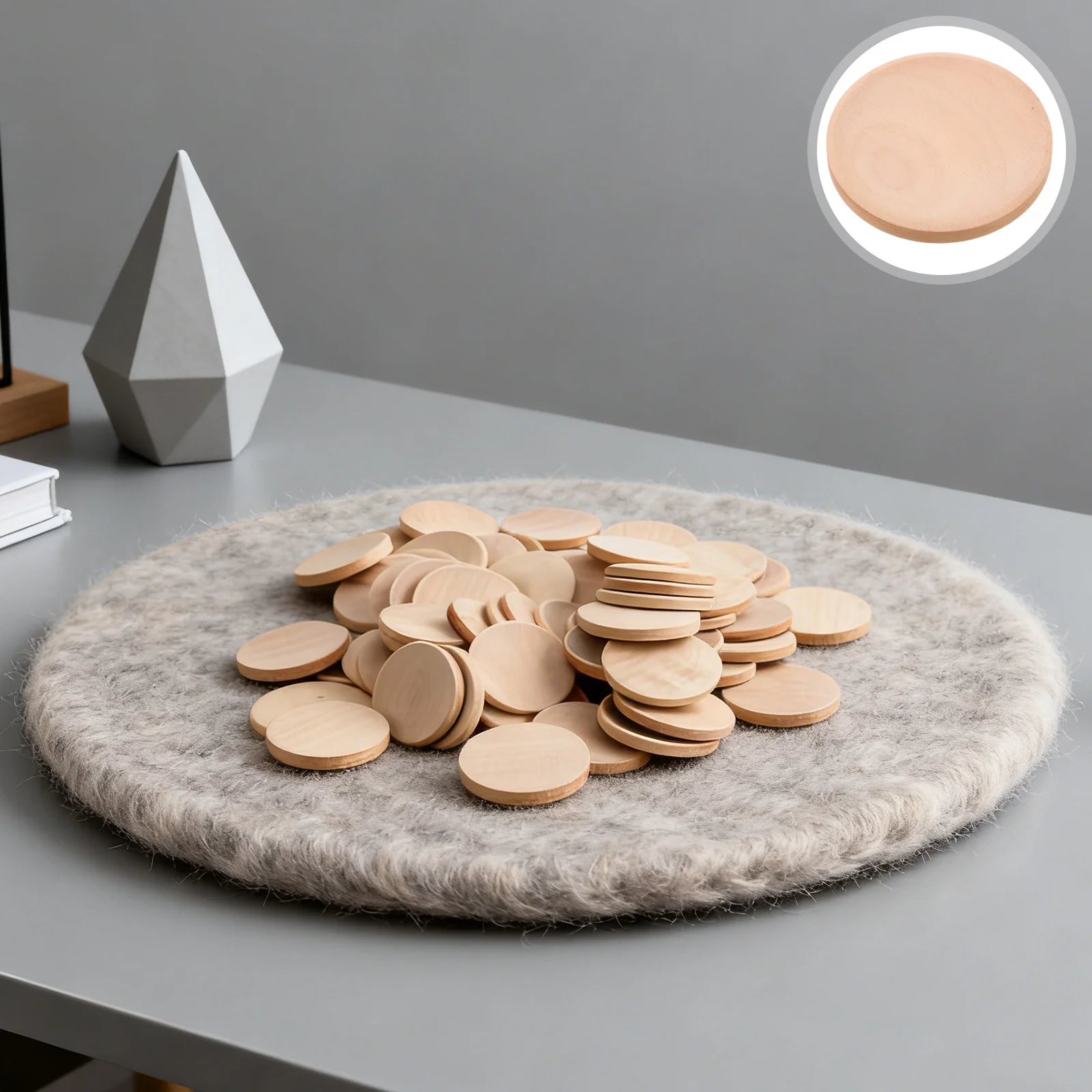 

50Pcs Natural Wood Slices Blank Round Concave Wooden Discs Polished Edges DIY Craft Decoration Home Party Ornaments Wooden DIY