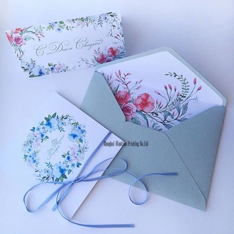 Prodotto personalizzato, busta per invito a nozze con carta di carta elegante di vendita calda personalizzata