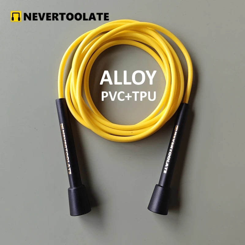 NEVERTOOLATE new material alloy tpu mix pvc  anti cold speed skip rope longer 3.2m cord  fitness crossfit  5.8MM ALLOY