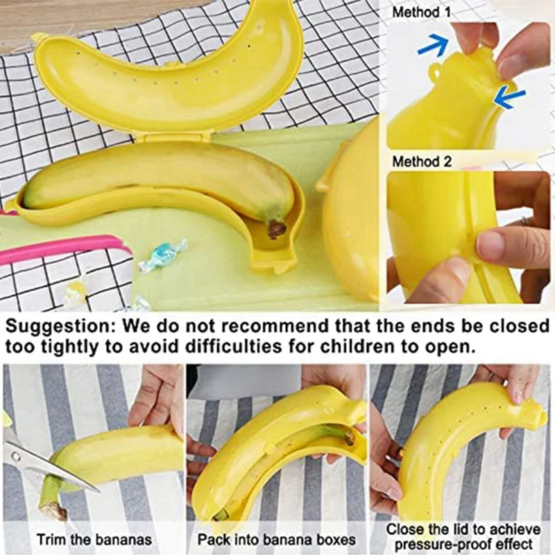 Bananenhoesje Schattige Bananenbeschermer Opbergdoos Draagbare Bananenhouder Voor Lunchboxen, Bpa-Vrije Fruitcontainer