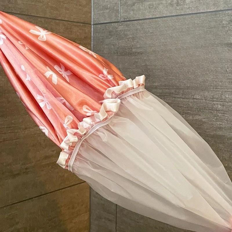 

Double-Layer Shower Cap 1Pc Bow Waterproof New Fashion Bow Pattern Reusable Bathing Hat Kitchen Oil-proof Sanitary Hat Wholesale