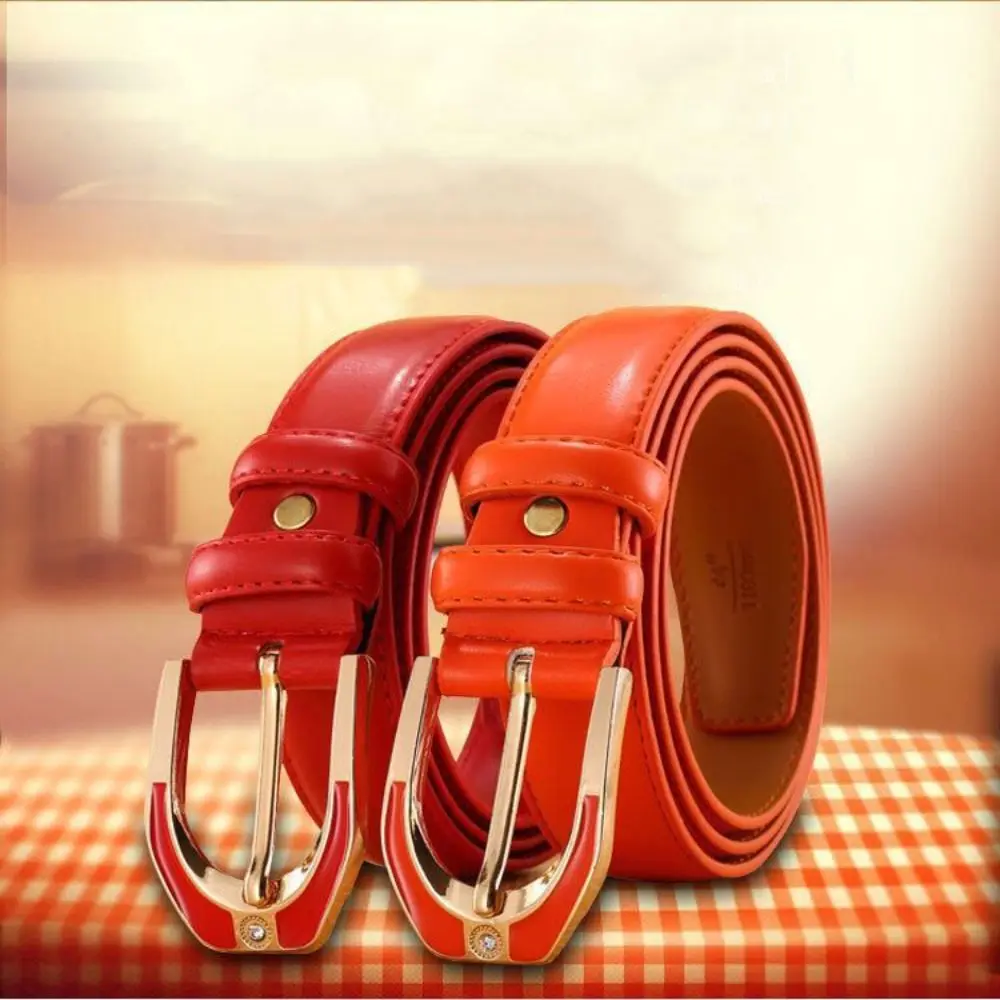 حزام نسائي على الطراز القديم، حزام جلدي كاجوال ناعم، حزام مزخرف بإبزيم معدني متعدد الاستخدامات يناسب الجميع