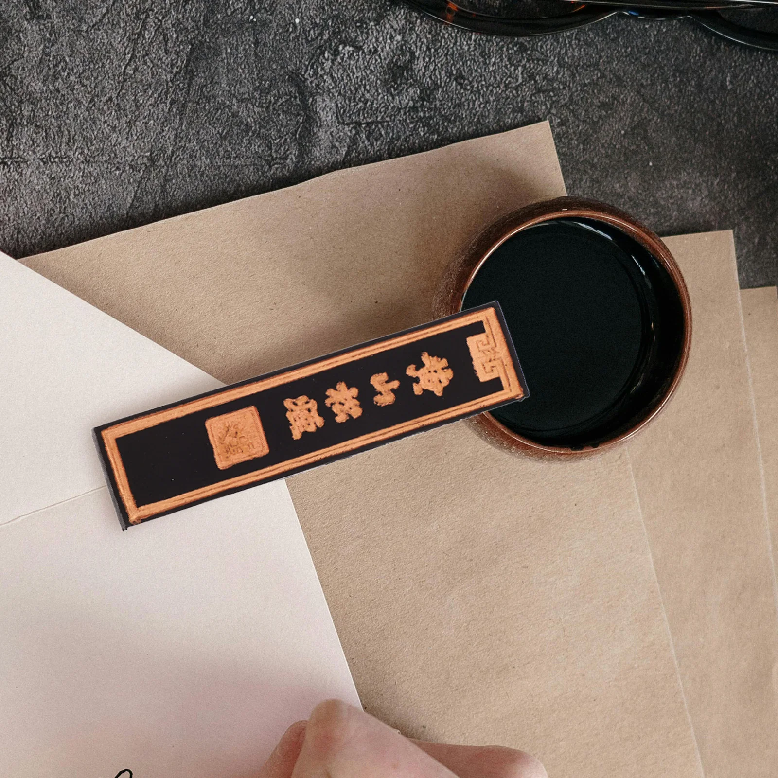 1-Kiefer-Tintenstift für chinesische Kalligraphie, Malerei, handgefertigt, tragbar, Tintenblock, Kunstbedarf, Zeichenwerkzeug, Unterricht