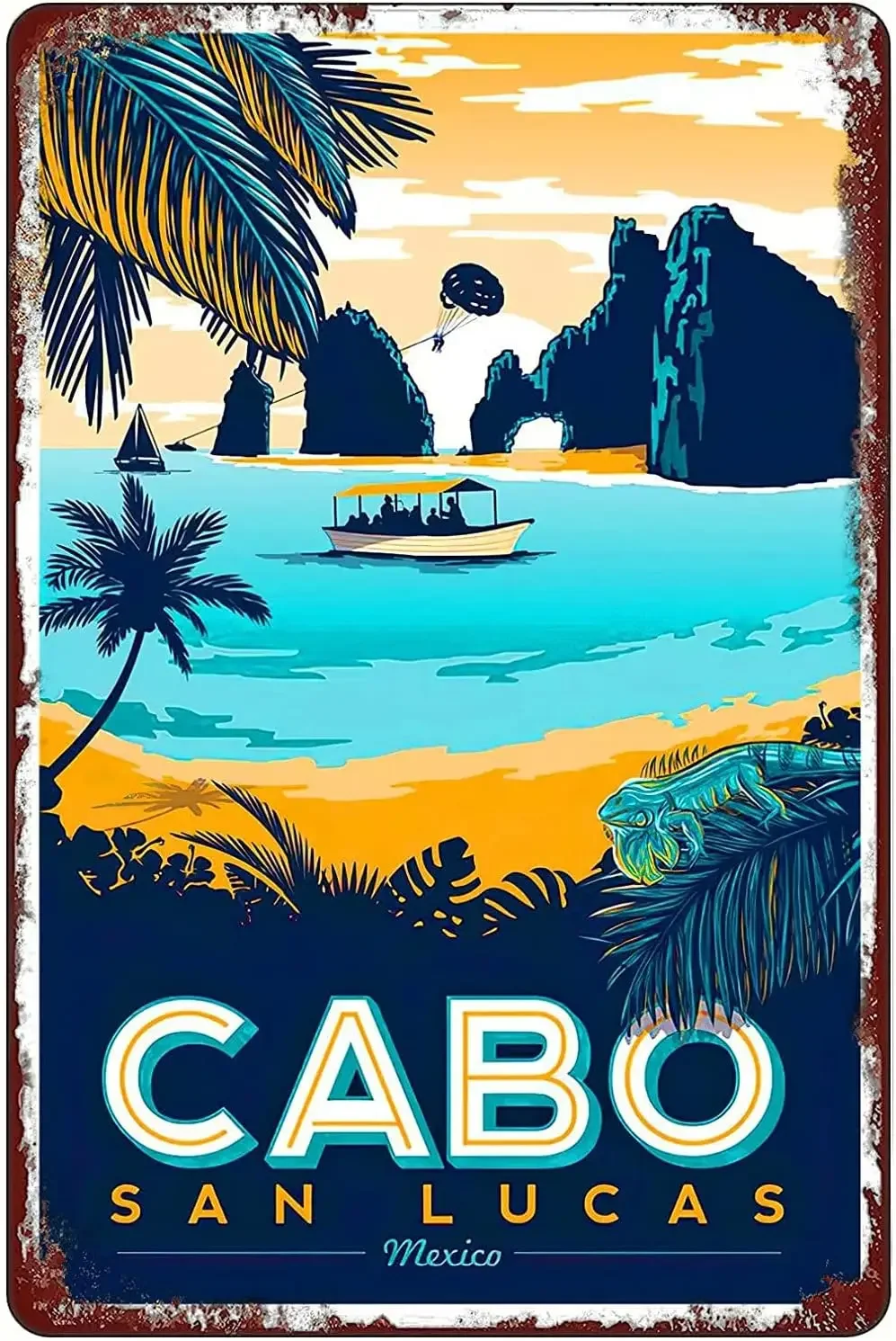 Retro Funny Metal Tin Sign,Cabo San Lucas ,for Men Women Wall Art Decor for Home Bars Clubs Cafes
