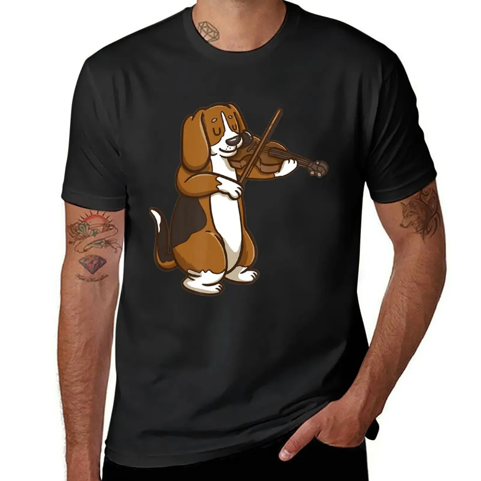 Violinist Beagle Dog Violin Viola T-Shirt essential t shirt oversized t shirt men clothes